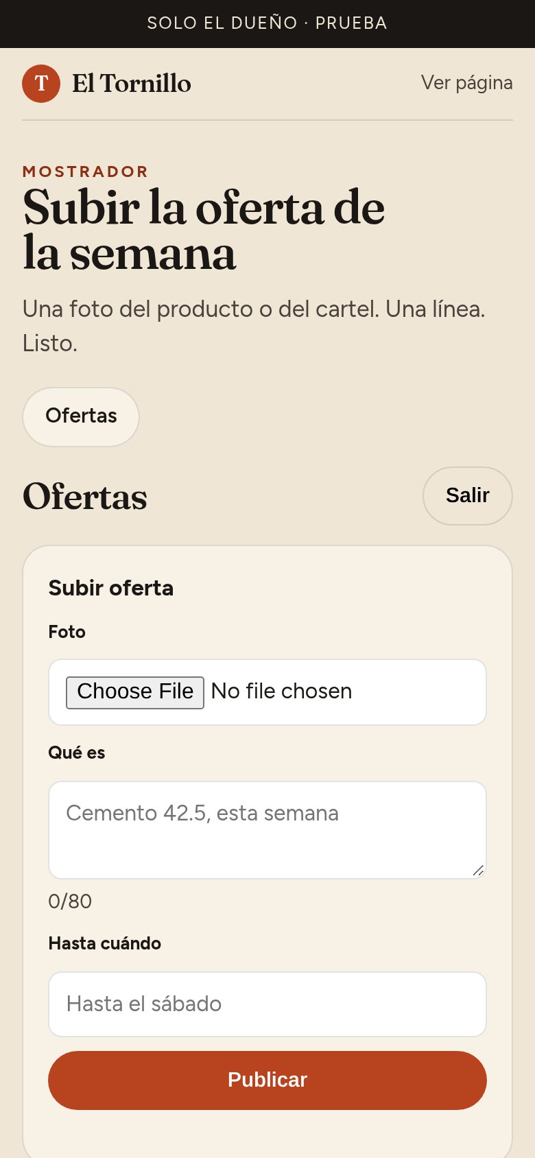 Subir oferta desde el celular