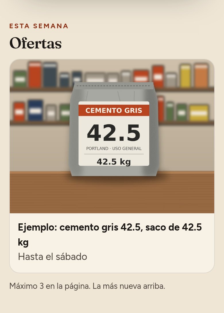Oferta de ejemplo en la página