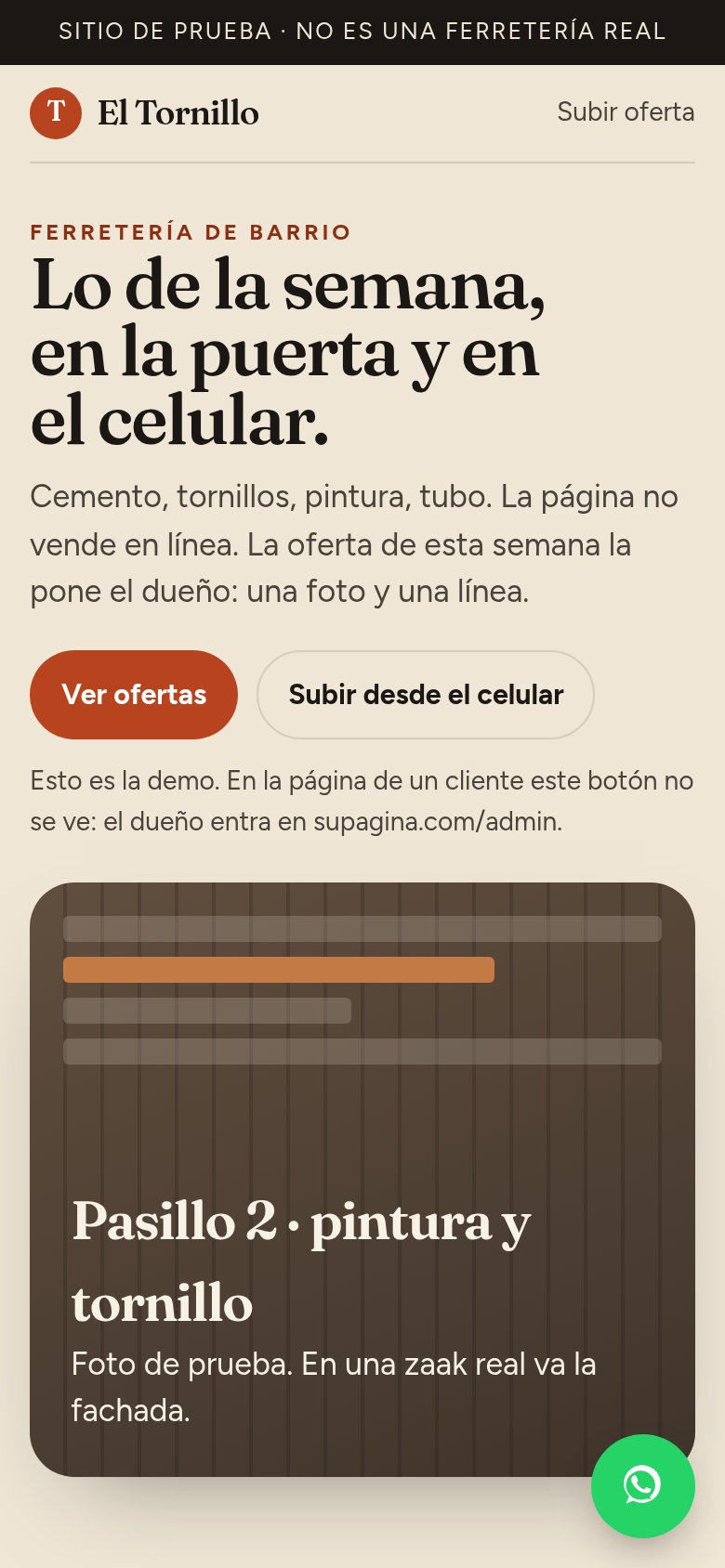 Página de ferretería con Ofertas
